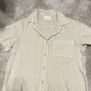 Mate button up short sleeve linen shirt